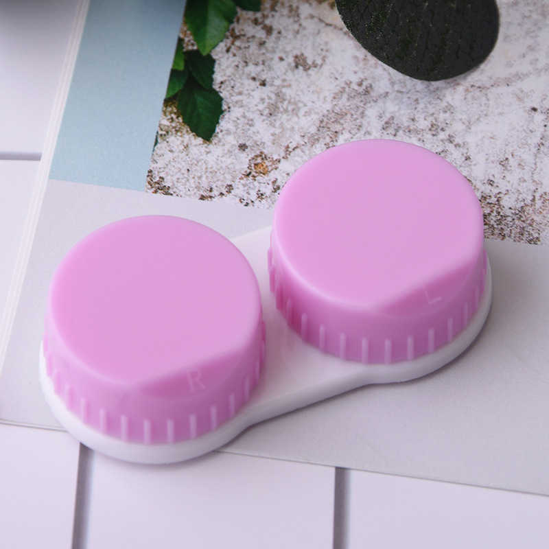 Plastic Contact Lens Case Colorful Travel Storage Container Contact Lens Box Cases Dual Box L R Marked Contact Lens Cases Estuche Para Lentes De Conta