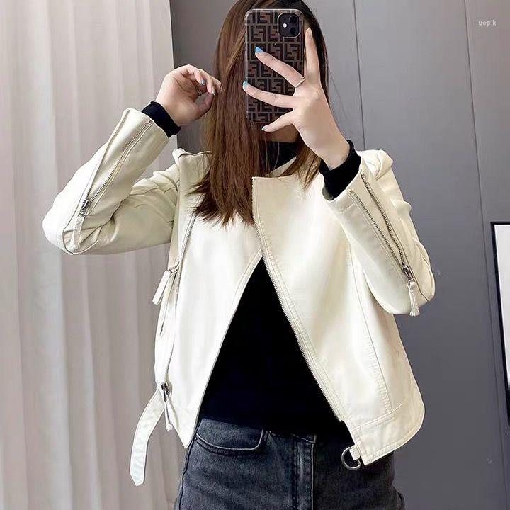 Women's Leather Faux Short Jacket Women Casual PU Loose Motorcycle Zipper Jackets With Belt Female Outerwear Coat Korean Spring A11, Khaki
Women's Leather Faux Short Jacket Women Casual PU Loose Motorcycle Zipper Jackets With Belt Female Outerwear Coat Korean Spring A11, Khaki