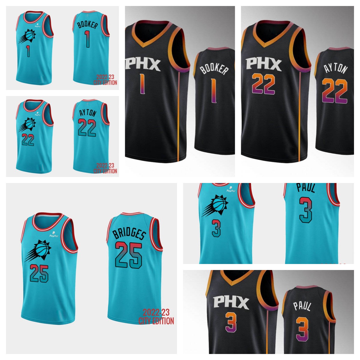 Phoenix''Suns''Men's Jersey Deandre Ayton Mikal Bridges Cameron Payne Chris Paul Devin Booker 2022-23 Blue Stitched Basketball
Phoenix''Suns''Men's Jersey Deandre Ayton Mikal Bridges Cameron Payne Chris Paul Devin Booker 2022-23 Blue Stitched Basketball