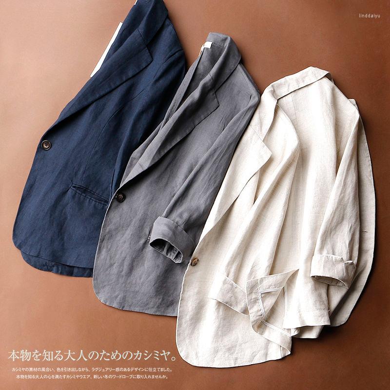 Women's Suits Women 3/4 Sleeve Loose Casual Blazers Single Button Cotton Linen Solid Blezer Female Coat 2022 Summer Arts Style, Beige
Women's Suits Women 3/4 Sleeve Loose Casual Blazers Single Button Cotton Linen Solid Blezer Female Coat 2022 Summer Arts Style, Beige
