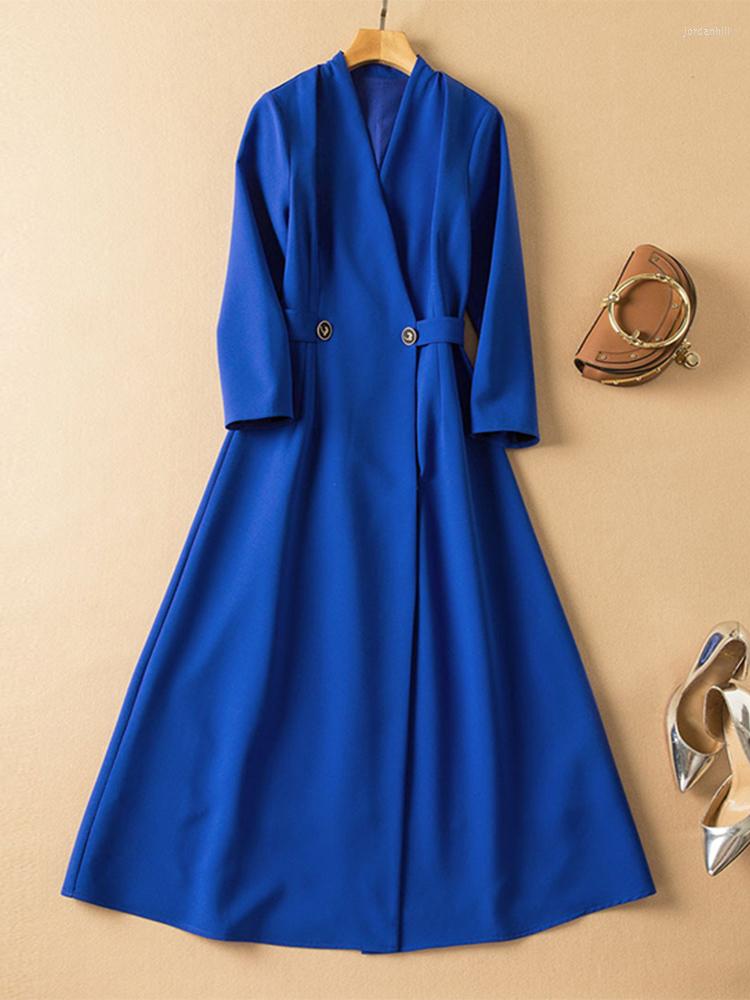 Casual Dresses Fashion Runway 2022 Spring Midi Dress Women Blue V-Neck High Quatily Elegant Slim Office Lady, Picture shown
Casual Dresses Fashion Runway 2022 Spring Midi Dress Women Blue V-Neck High Quatily Elegant Slim Office Lady, Picture shown