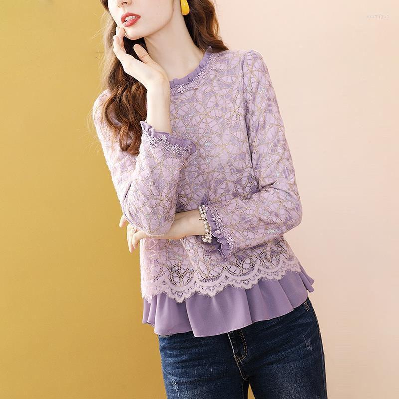Women's Sweaters Woman Ladies Long Sleeves Lace Top Women's Autumn Gas Hollow-out Short T-shirt Loose Crew Neck Blouse, Purple
Women's Sweaters Woman Ladies Long Sleeves Lace Top Women's Autumn Gas Hollow-out Short T-shirt Loose Crew Neck Blouse, Purple