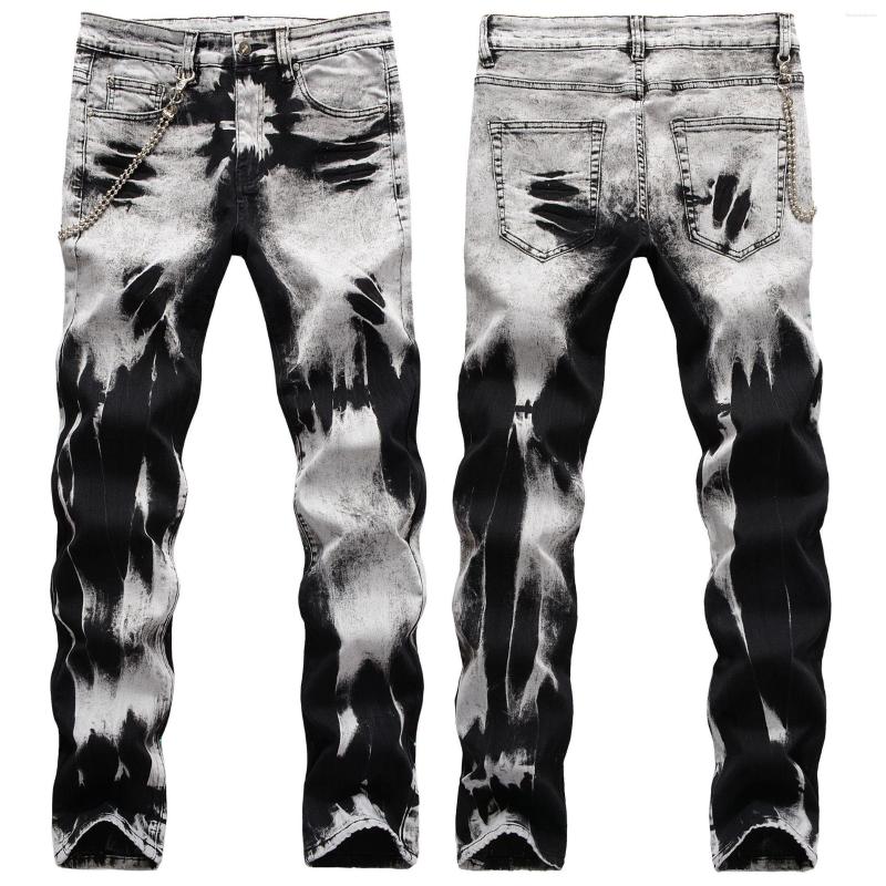Men's Pants Fashion 2022 Casual Streetwear Tie-dye Snowflakes Retro Hanging Chain Decoration Elastic Slim Cowboy Jeans Men, Black
Men's Pants Fashion 2022 Casual Streetwear Tie-dye Snowflakes Retro Hanging Chain Decoration Elastic Slim Cowboy Jeans Men, Black