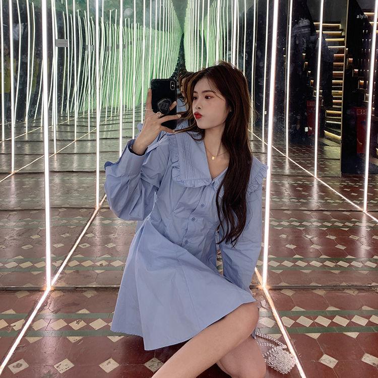Casual Dresses Women Spring 2022 Ruffled Long-Sleeved Dress Women' Skirt Vestido De Mujer Femme Robe, Blue
Casual Dresses Women Spring 2022 Ruffled Long-Sleeved Dress Women' Skirt Vestido De Mujer Femme Robe, Blue