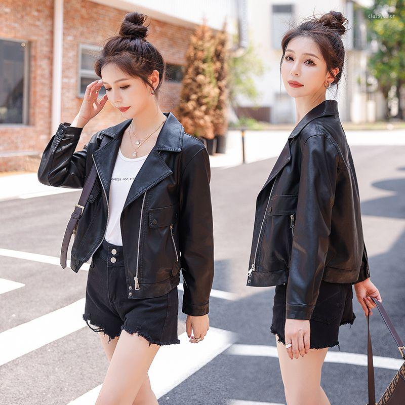 Women's Leather Soft Faux Biker Jacket Women Slim Short Motorcycle PU Coat 2022 Punk Female Outerwear L30, Black
Women's Leather Soft Faux Biker Jacket Women Slim Short Motorcycle PU Coat 2022 Punk Female Outerwear L30, Black