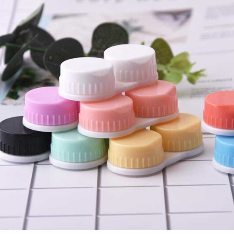 Plastic Contact Lens Case Colorful Travel Storage Container Contact Lens Box Cases Dual Box L R Marked Contact Lens Cases Estuche Para Lentes De Conta
