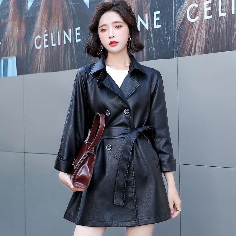 Women's Leather Casual Jacket Womens Clothing 2022 Spring Autumn Korean Belt Waist Ladies Black PU Coat Aq887
Women's Leather Casual Jacket Womens Clothing 2022 Spring Autumn Korean Belt Waist Ladies Black PU Coat Aq887