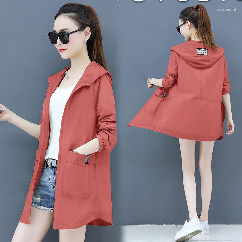 Women's Jackets Summer Hooded Solid Sunscreen Clothing Female Thin Section Femme Mid-Length Ladies Clothes Breathable Jacket H1379, Green
Women's Jackets Summer Hooded Solid Sunscreen Clothing Female Thin Section Femme Mid-Length Ladies Clothes Breathable Jacket H1379, Green