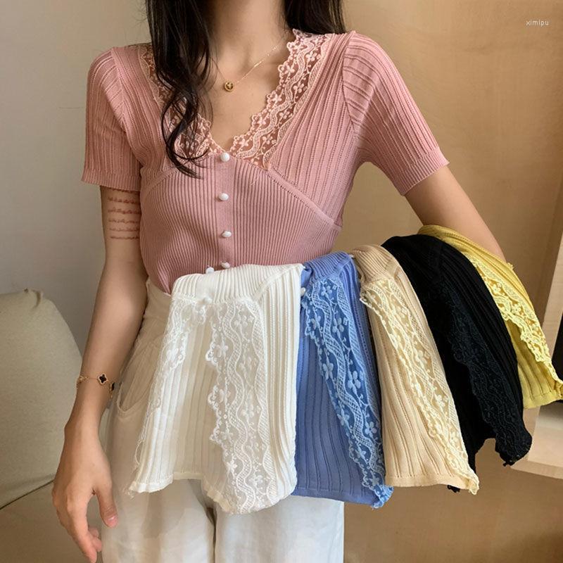 Women' T Shirts Woman Tshirts Three Women' Clothing - Short Sleeve Top Female Summer V-neck Stitching Lace Sweater Crop Mujer, Black
Women' T Shirts Woman Tshirts Three Women' Clothing - Short Sleeve Top Female Summer V-neck Stitching Lace Sweater Crop Mujer, Black