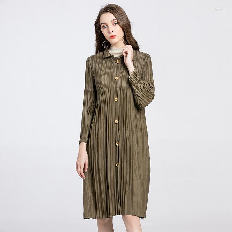 Women's Trench Coats Kk Tinted Coat Static Fold Light Button Cardigan Miyake Pleats, Black
Women's Trench Coats Kk Tinted Coat Static Fold Light Button Cardigan Miyake Pleats, Black