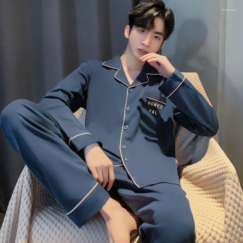 Men's Sleepwear Design Men's Spring Autumn Turn Down Collar Soft Cotton Long Sleeve Top And Pants Twinset Home Pajamas -3XL
Men's Sleepwear Design Men's Spring Autumn Turn Down Collar Soft Cotton Long Sleeve Top And Pants Twinset Home Pajamas -3XL