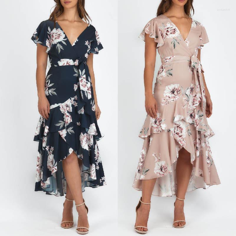 Casual Dresses Vintage Women' Irregular Summer V-Neck Boho Floral Print Dress Elegant Ladies Holiday Beach Mini Ruffles Sundress, Blue
Casual Dresses Vintage Women' Irregular Summer V-Neck Boho Floral Print Dress Elegant Ladies Holiday Beach Mini Ruffles Sundress, Blue