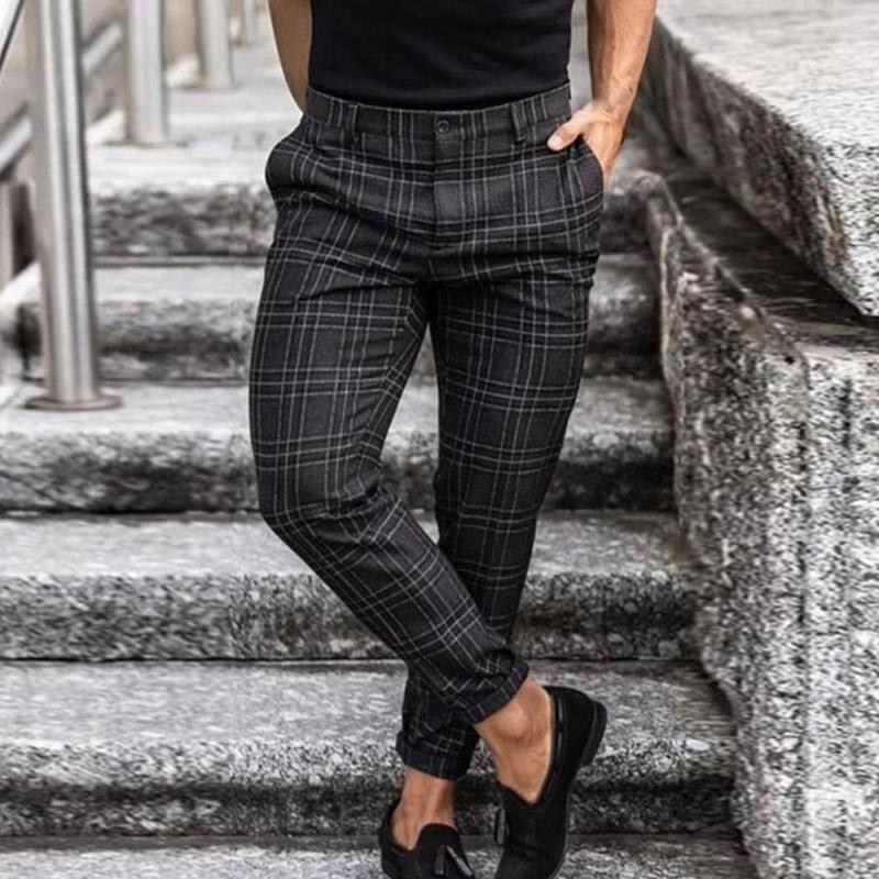 Men's Pants Men Plaid Long Business Formal Trousers Casual Joggers Slim Skinny Pencil Stretch Autumn Pant, Black
Men's Pants Men Plaid Long Business Formal Trousers Casual Joggers Slim Skinny Pencil Stretch Autumn Pant, Black