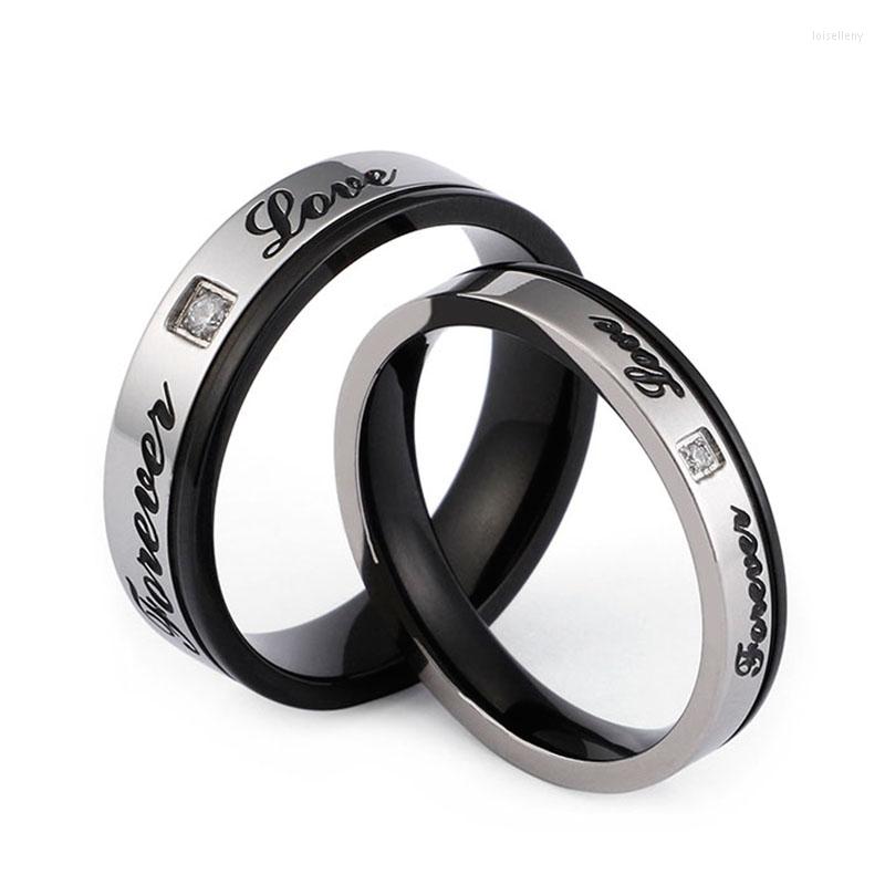 Wedding Rings English Forever Love Cubic Zirconia Couple Black & Silver Color Stainless Steel Anniversary Alliance Jewelry
Wedding Rings English Forever Love Cubic Zirconia Couple Black & Silver Color Stainless Steel Anniversary Alliance Jewelry