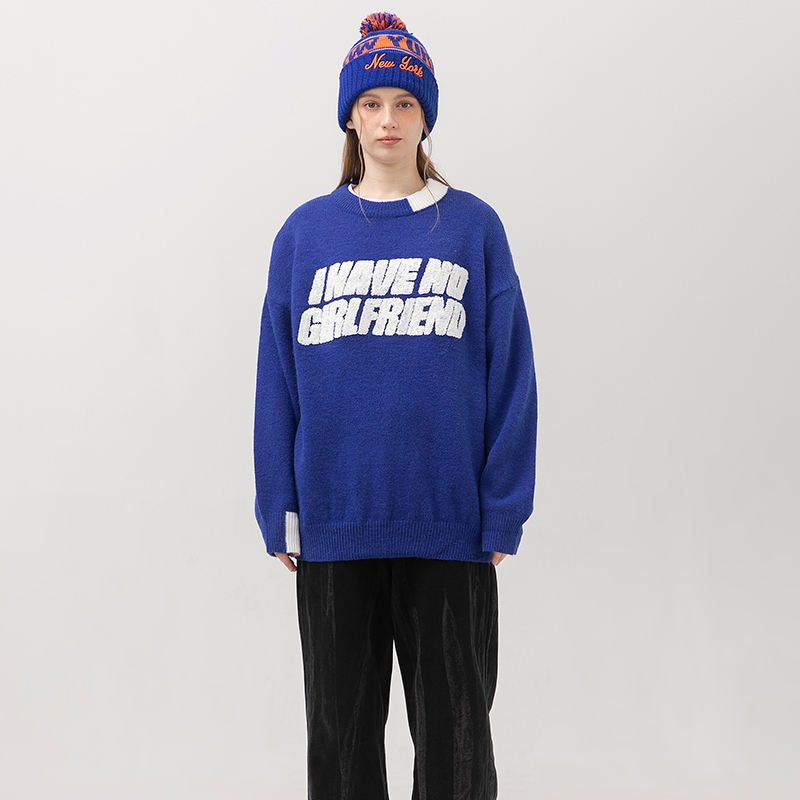 New Letters Towel Embroidery Sweater Men Women Couples Crewneck Knitted Pullover Autumn Winter Warm Fashion Casual Sweatshirt M28, Blue
New Letters Towel Embroidery Sweater Men Women Couples Crewneck Knitted Pullover Autumn Winter Warm Fashion Casual Sweatshirt M28, Blue
