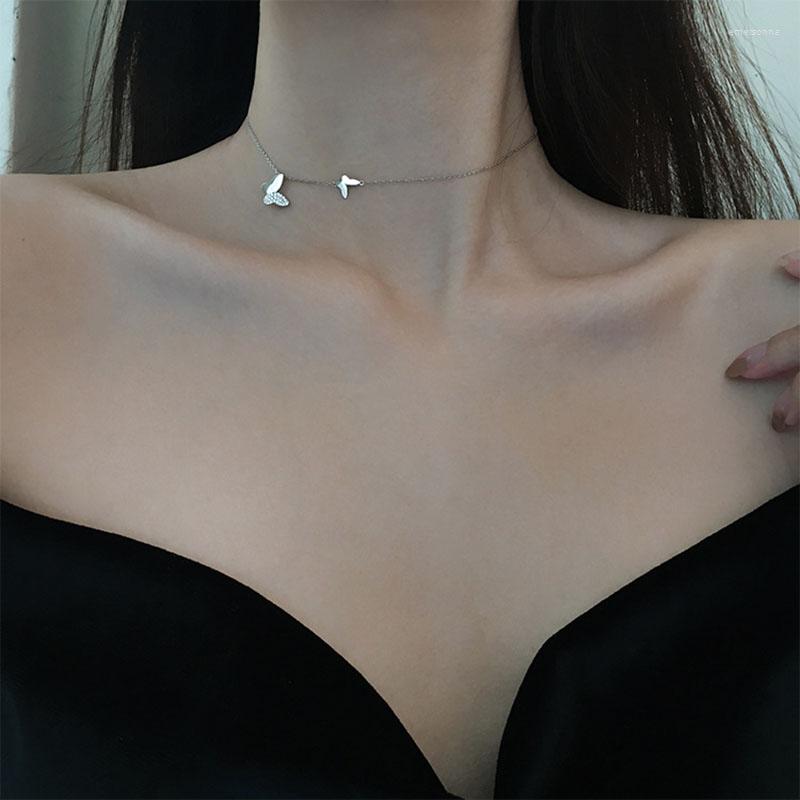 Choker Silver Color Double Butterfly Pendant Necklace INS Simple Joker Clavicle Chain Temperament Women's Jewelry Female Accessories
Choker Silver Color Double Butterfly Pendant Necklace INS Simple Joker Clavicle Chain Temperament Women's Jewelry Female Accessories