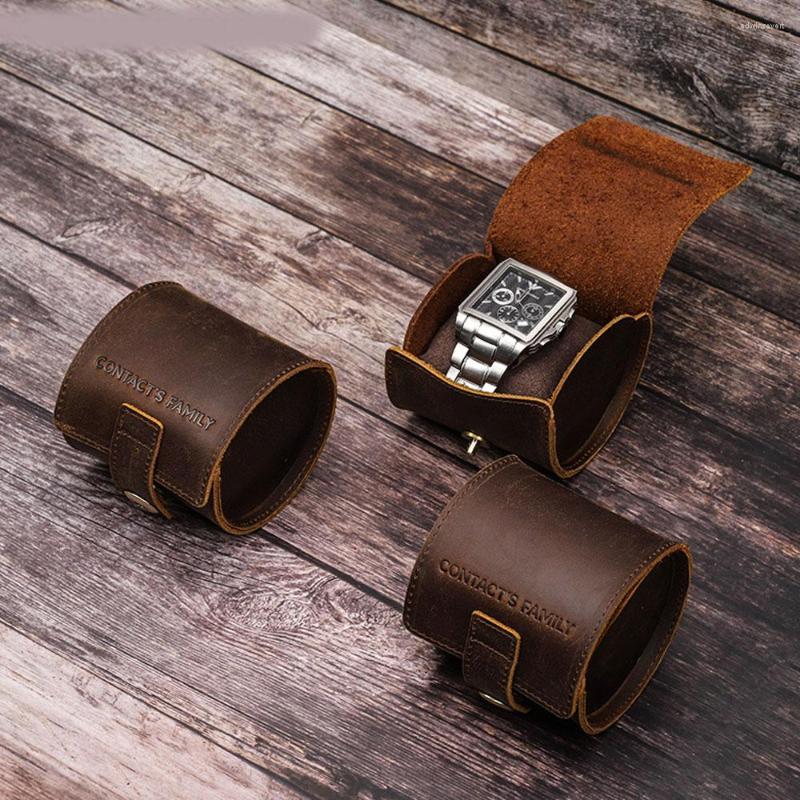 Watch Boxes Storage Box Genuine Leather 1 Grid 2 Grids Round Creative Magnetic Buckle Travel Jewelry Collection
Watch Boxes Storage Box Genuine Leather 1 Grid 2 Grids Round Creative Magnetic Buckle Travel Jewelry Collection