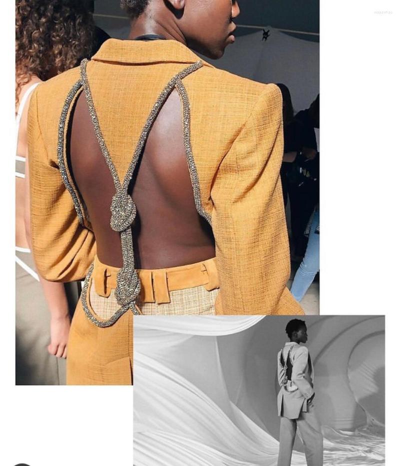 Women' Suits Women Spring Luxury High Quality Backless Dimondas Slim Blazer Jacket For Ladies Chic Overcoat Coat 2 Color Ddxgz2 2.25, As the picture shows
Women' Suits Women Spring Luxury High Quality Backless Dimondas Slim Blazer Jacket For Ladies Chic Overcoat Coat 2 Color Ddxgz2 2.25, As the picture shows