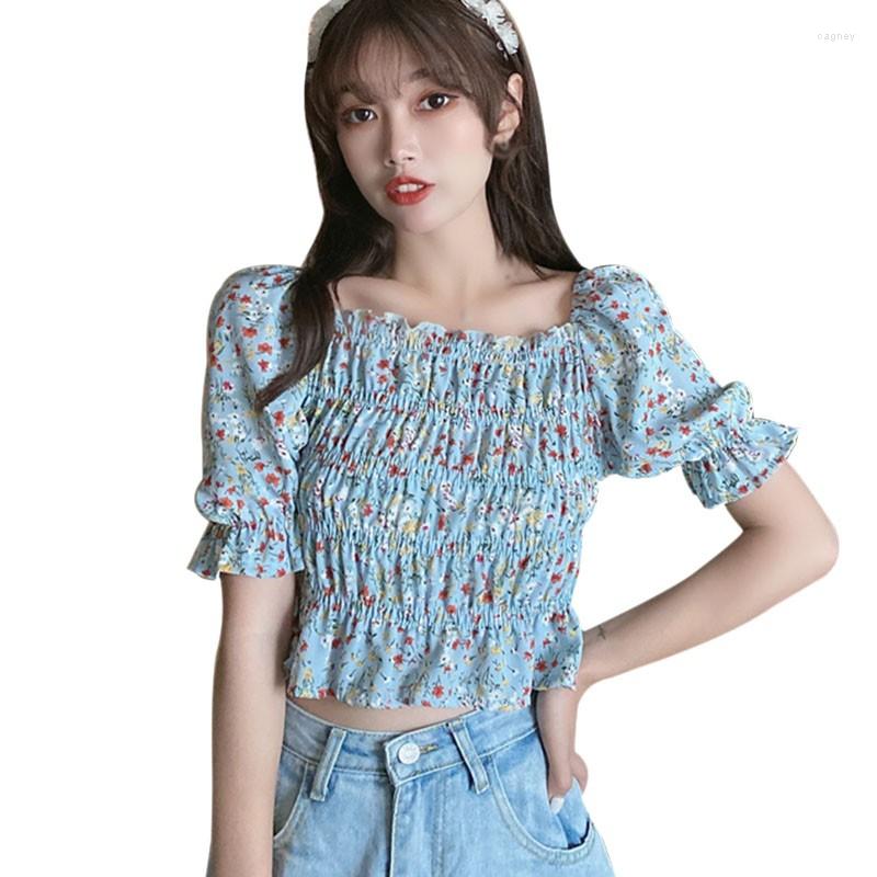 Women's Blouses Women's Floral Print Blouse Fashion Square Collar Sexy Sweet Pleated Short Sleeve Chiffon Shirt
Women's Blouses Women's Floral Print Blouse Fashion Square Collar Sexy Sweet Pleated Short Sleeve Chiffon Shirt