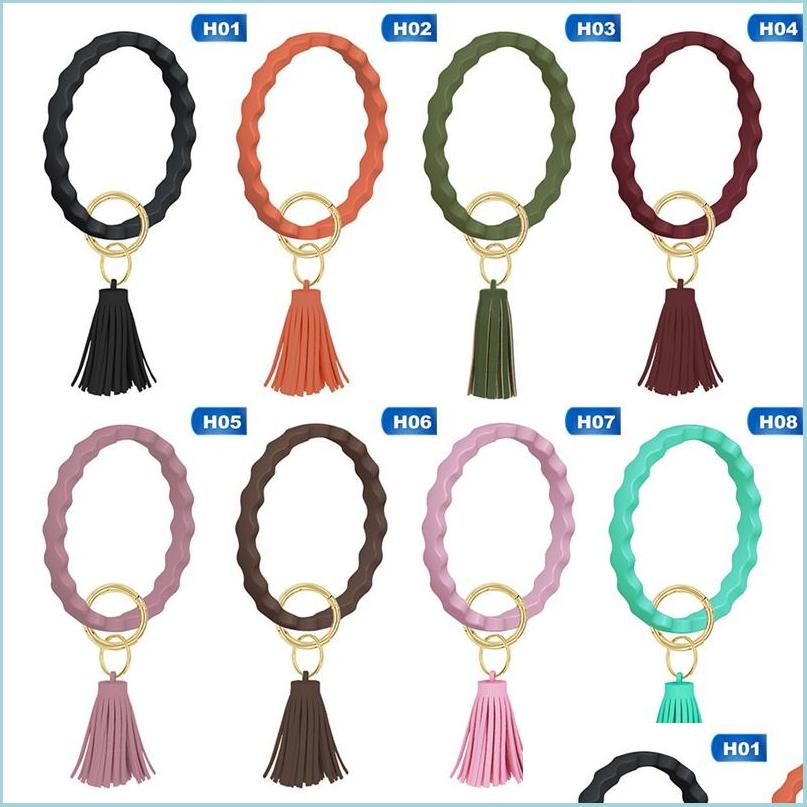 Keychains Lanyards Fashion Silica Gel Bracelets With Tassel Pendant Portable Solid Color Round Sile Keyring For Women Trendy Wrist Dhh6D
Keychains Lanyards Fashion Silica Gel Bracelets With Tassel Pendant Portable Solid Color Round Sile Keyring For Women Trendy Wrist Dhh6D