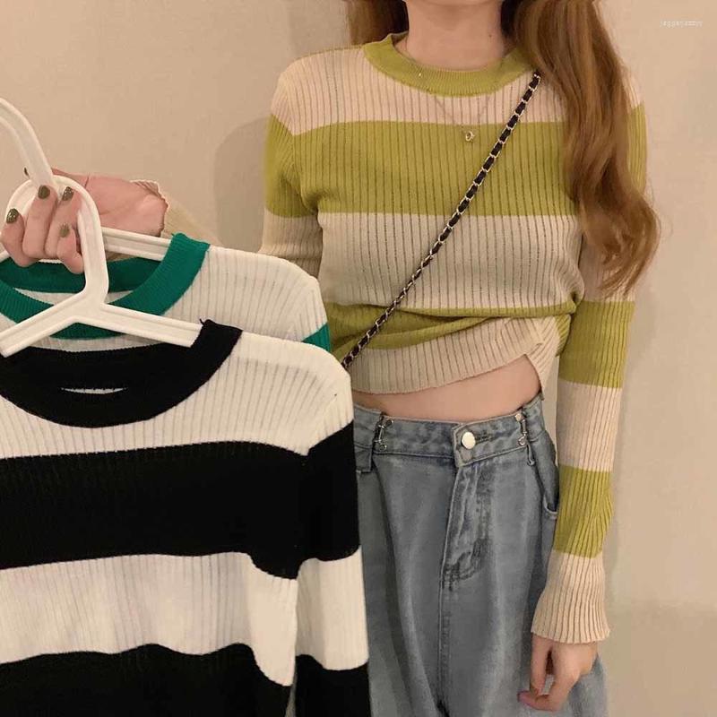 Women's Sweaters 2022 Spring Korean Knitted Striped Pullover Sweater Women Long Sleeve O-neck Vintage Fashion Casual Female Tops, Green
Women's Sweaters 2022 Spring Korean Knitted Striped Pullover Sweater Women Long Sleeve O-neck Vintage Fashion Casual Female Tops, Green