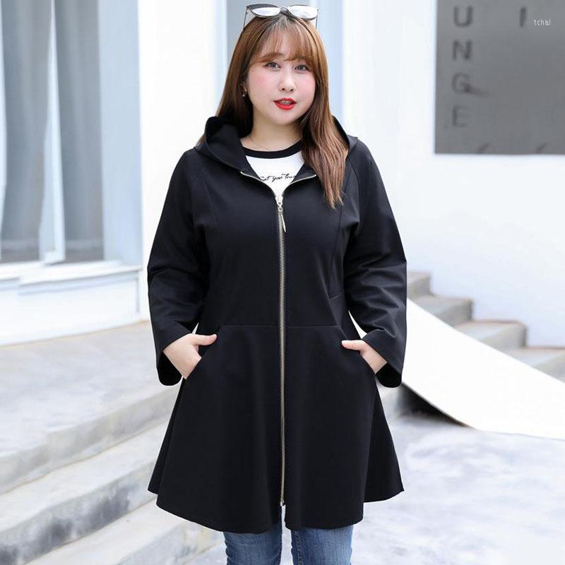 Women's Trench Coats Casaco Feminino 9XL Windbreaker Women Hooded Jackets Spring Autumn Black Zipper Coat Female 2022 Loose Fashion
Women's Trench Coats Casaco Feminino 9XL Windbreaker Women Hooded Jackets Spring Autumn Black Zipper Coat Female 2022 Loose Fashion