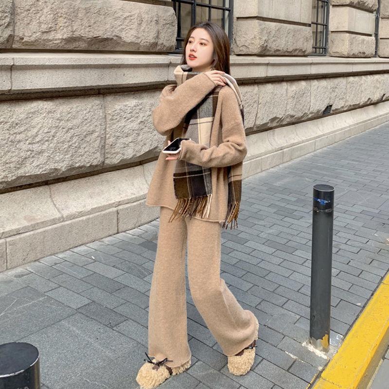 Women's Two Piece Pants Spring Autumn Set Wide Leg Pant Suits 2022 Women Casual Knit Sweater Pullovers Female Half High Collar Tops B84, Black
Women's Two Piece Pants Spring Autumn Set Wide Leg Pant Suits 2022 Women Casual Knit Sweater Pullovers Female Half High Collar Tops B84, Black