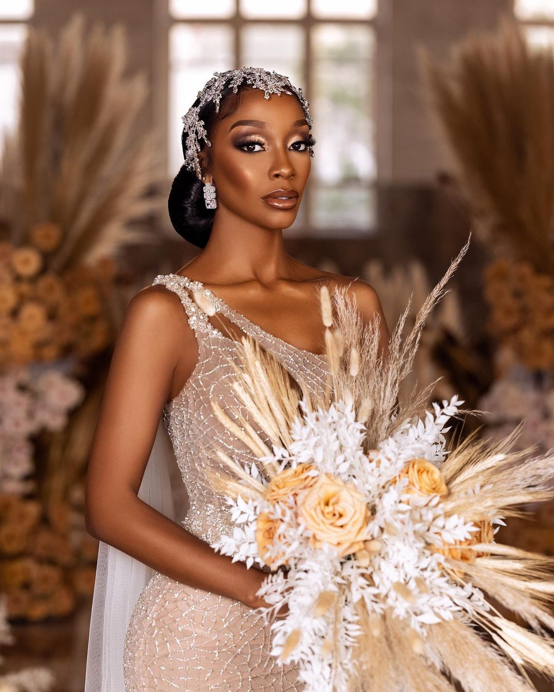 Mermaid Aso Ebi Wedding Dresses With Tulle Cloak Train One Shoulder Glitter Sequins Beaded Sexy Bridal Wedding Gown