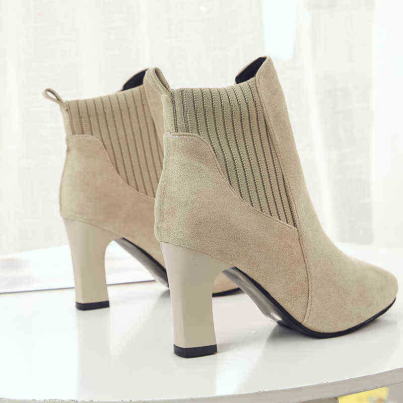 Suede Women Boots Knitted Elastic Short Flock Be Fashion Winter Booties Woman Briefs On High Heels Ankle J220805, Black thin heels
Suede Women Boots Knitted Elastic Short Flock Be Fashion Winter Booties Woman Briefs On High Heels Ankle J220805, Black thin heels