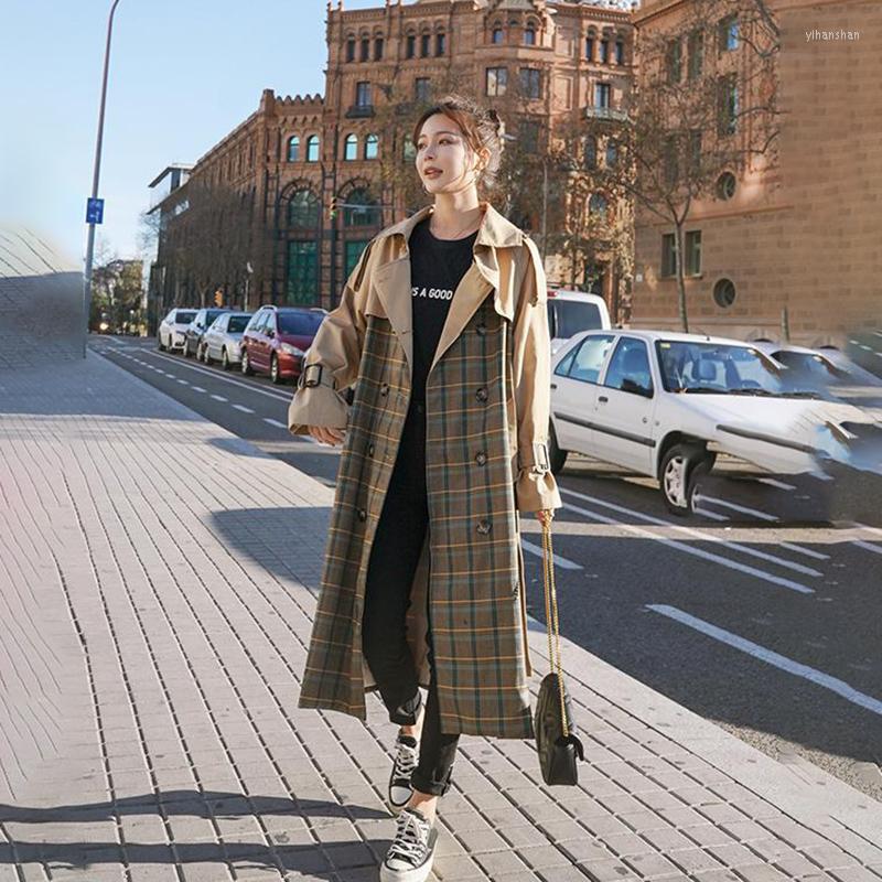Women' Trench Coats Women' Coat Plaid Stitching Long Double-breasted Big Size Loose Spring Autumn Ladies Cloak Lining Windbreaker, Photo color
Women' Trench Coats Women' Coat Plaid Stitching Long Double-breasted Big Size Loose Spring Autumn Ladies Cloak Lining Windbreaker, Photo color