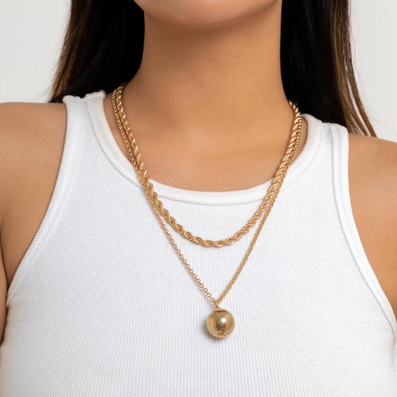 Pendant Necklaces IngeSight.Z Punk Acrylic CCB Big Ball Necklace Set For Women Simple Gold Color Twist Rope Chain Choker Jewelry
Pendant Necklaces IngeSight.Z Punk Acrylic CCB Big Ball Necklace Set For Women Simple Gold Color Twist Rope Chain Choker Jewelry