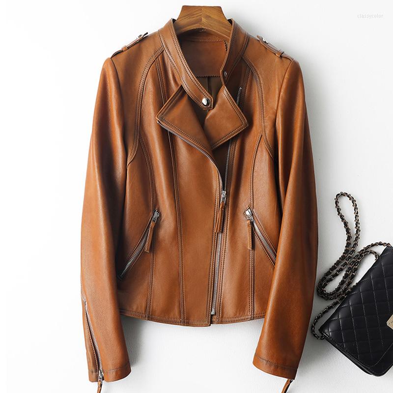 Women's Leather 2022 Spring Autumn Arrivals Genuine Jackets For Women Fashion Streetwear Motorcycle Coats Sheepskin CL4039, Black
Women's Leather 2022 Spring Autumn Arrivals Genuine Jackets For Women Fashion Streetwear Motorcycle Coats Sheepskin CL4039, Black