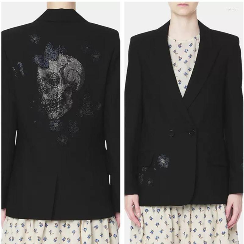 Women's Suits Women Fashion Black Suit Trending Coats Back Floral Rhinestone Skull Lady Single Breasted Office Blazers Jacket Top, Blazer
Women's Suits Women Fashion Black Suit Trending Coats Back Floral Rhinestone Skull Lady Single Breasted Office Blazers Jacket Top, Blazer