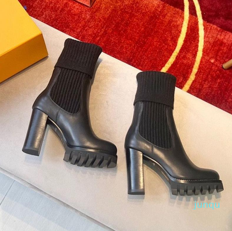 Knitted Wool Leather Matching Thick Heel Boots High Boots Casual Fashion Boot 02, Grey
Knitted Wool Leather Matching Thick Heel Boots High Boots Casual Fashion Boot 02, Grey