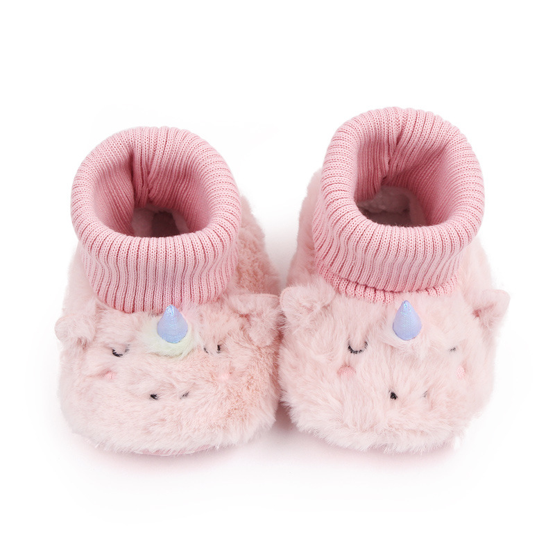 2022 Winter Cute Baby First Walkers Christmas Style Plush Warm Thick Infant Girl Bootie Shoes Newborn Boy Boots
