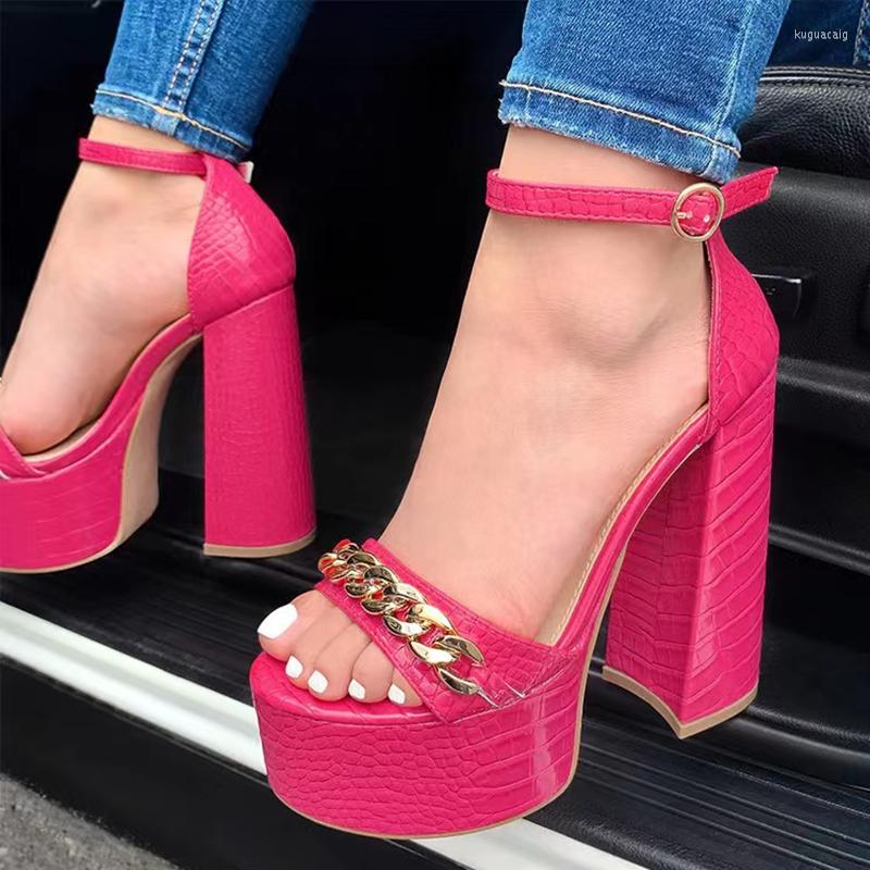 Sandals Latest Gold Chain Ornament Crocodile Print Pumps Shoes For Ladies Ankle Strap Covered High Heel Sandal Size 43, Black
Sandals Latest Gold Chain Ornament Crocodile Print Pumps Shoes For Ladies Ankle Strap Covered High Heel Sandal Size 43, Black