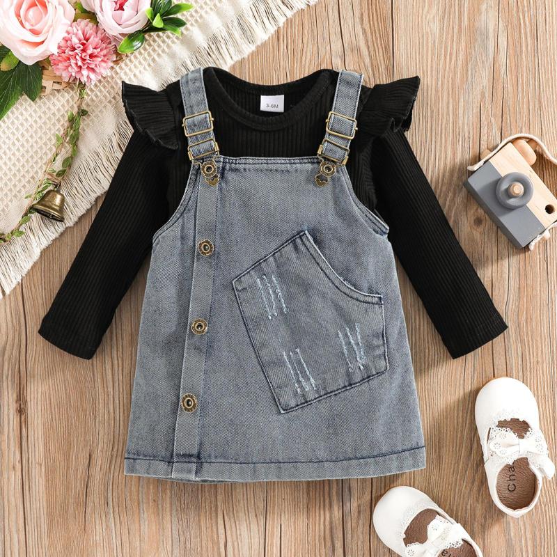 Clothing Sets FOCUSNORM 0-18M 2pcs Baby Girls Clothes Long Sleeve Solid Knit Romper Tops Denim Suspender Dress, Picture shown
Clothing Sets FOCUSNORM 0-18M 2pcs Baby Girls Clothes Long Sleeve Solid Knit Romper Tops Denim Suspender Dress, Picture shown