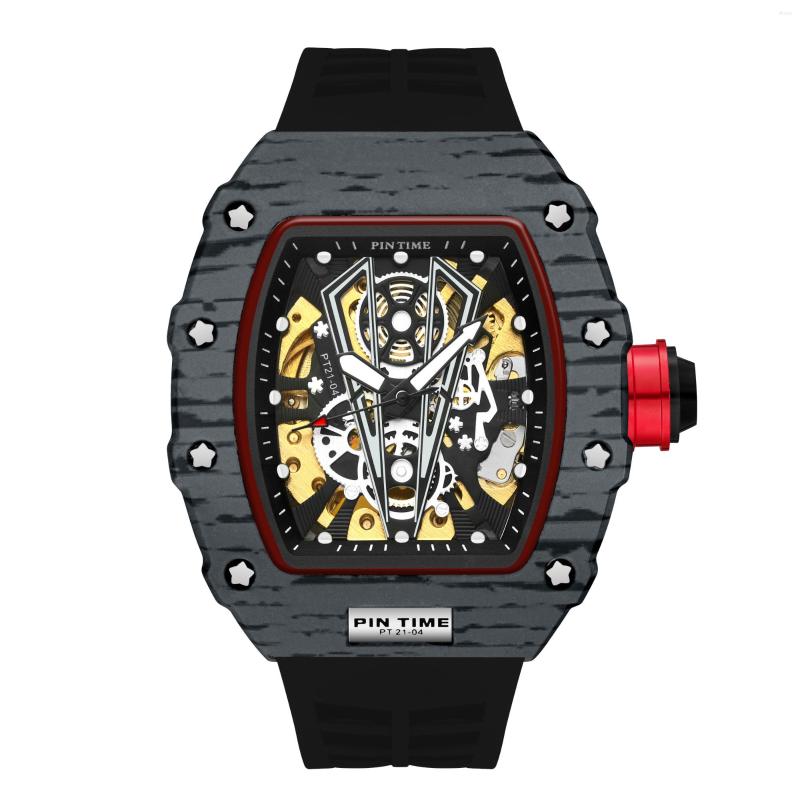Wristwatches Luxury Watches Brand Fashion Automatic Watch Square Hollow Casual Waterproof Mechanic For Men, Red
Wristwatches Luxury Watches Brand Fashion Automatic Watch Square Hollow Casual Waterproof Mechanic For Men, Red