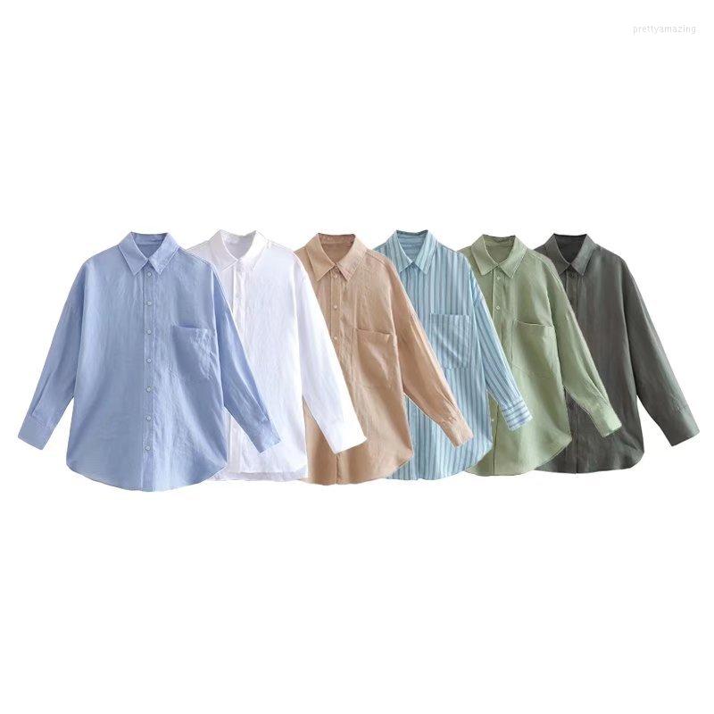 Women's Blouses Women Summer Pocket Linen Shirt 2022 Solid Loose Drape Versatile Casual Single Breasted Long Sleeve Female Femme Chemise, Blue
Women's Blouses Women Summer Pocket Linen Shirt 2022 Solid Loose Drape Versatile Casual Single Breasted Long Sleeve Female Femme Chemise, Blue