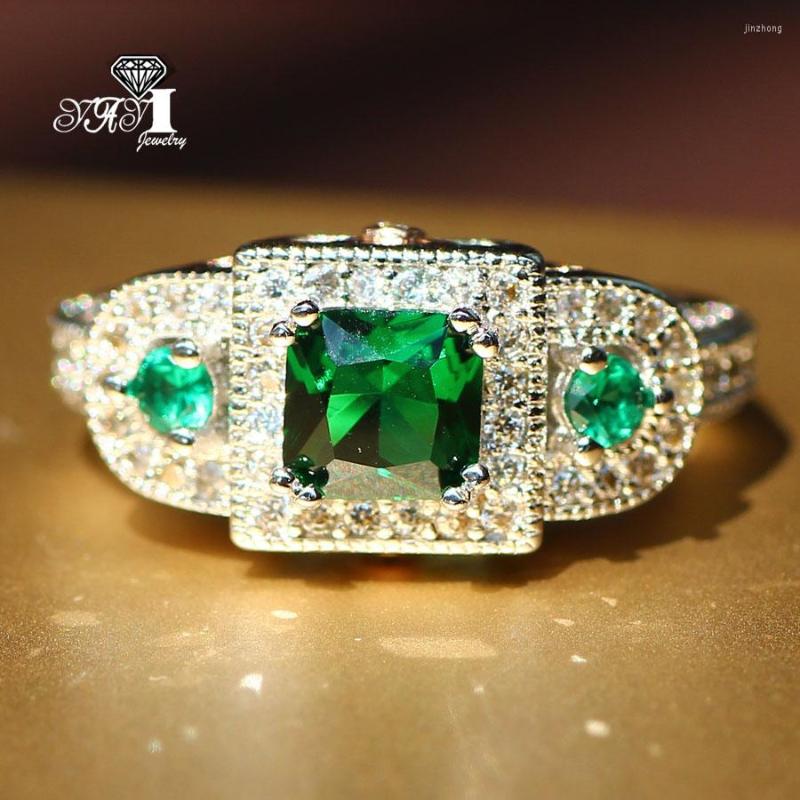 Cluster Rings YaYI Fine Jewelry Fashion Princess Claw Set Cut Green Cubic Zirconia Silver Color Engagement Wedding Party Lovers Gift
Cluster Rings YaYI Fine Jewelry Fashion Princess Claw Set Cut Green Cubic Zirconia Silver Color Engagement Wedding Party Lovers Gift