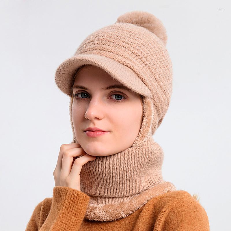 Berets Winter Women 2-In-1 Fleece Collar Scarf Hats One-piece Warm Ear Knitted Hat Fashion Christmas Female Fur Pom Poms Bonnet
Berets Winter Women 2-In-1 Fleece Collar Scarf Hats One-piece Warm Ear Knitted Hat Fashion Christmas Female Fur Pom Poms Bonnet