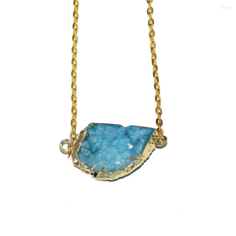 Pendant Necklaces 2022 Style Jewelry Blue Raw Geode Druzy Stone Gold Point Necklace Crystal Quartz Choker Girl
Pendant Necklaces 2022 Style Jewelry Blue Raw Geode Druzy Stone Gold Point Necklace Crystal Quartz Choker Girl