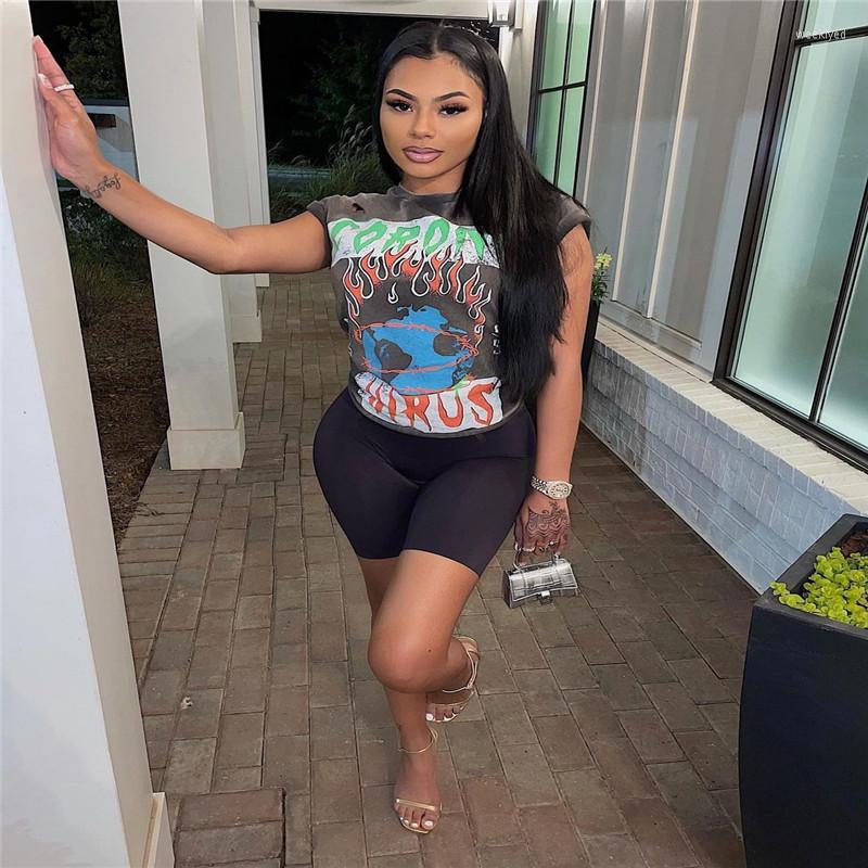 Women' Tracksuits Women Fashion Suit Summer Street Hip-hop Personality O-neck Printed T-shirt And Slim Shorts Set 2-piece, Black
Women' Tracksuits Women Fashion Suit Summer Street Hip-hop Personality O-neck Printed T-shirt And Slim Shorts Set 2-piece, Black