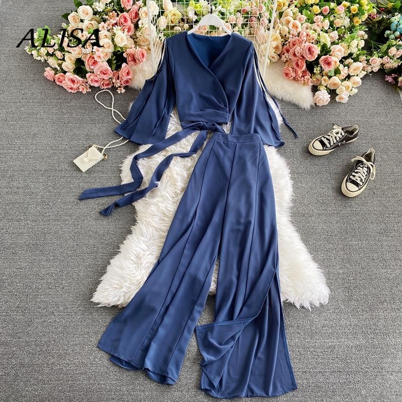 Women's Two Piece Pants Fashion Chiffon Sets Women Sexy V-neck Tie Short Top Flared Sleeve Blouse High Waist Split Wide Leg Trousers Suits, Orange
Women's Two Piece Pants Fashion Chiffon Sets Women Sexy V-neck Tie Short Top Flared Sleeve Blouse High Waist Split Wide Leg Trousers Suits, Orange
