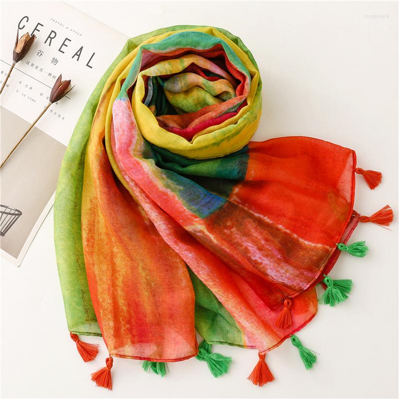 Scarves 2022 Fashion Plain Soft Pashmina Women's Multi-color Contrast Rainbow Printing Fringed Gauze Scarf Shawl
Scarves 2022 Fashion Plain Soft Pashmina Women's Multi-color Contrast Rainbow Printing Fringed Gauze Scarf Shawl