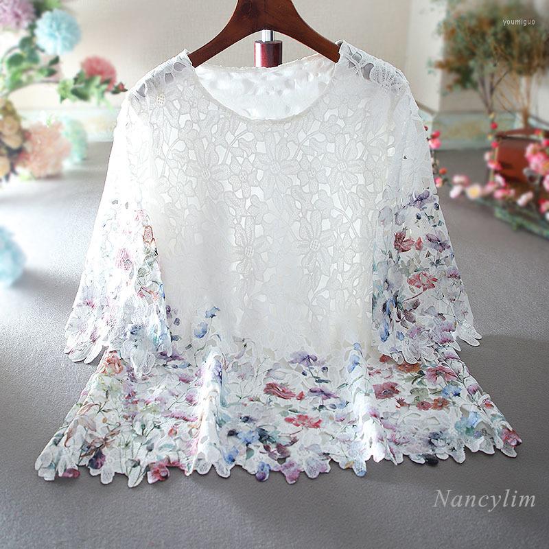Women's Blouses Summer Lace Shirt For Women Hollow Out Floral Loose Large Size Elegant Lady Chic Top White Blusas Mujer 2022
Women's Blouses Summer Lace Shirt For Women Hollow Out Floral Loose Large Size Elegant Lady Chic Top White Blusas Mujer 2022
