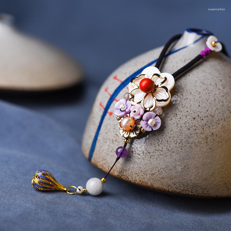 Pendant Necklaces BOEYCJR Retro Ethnic Stone Bead Enamel Necklace Handmade Jewelry Alloy Flower Shell Chain Vintage For Women
Pendant Necklaces BOEYCJR Retro Ethnic Stone Bead Enamel Necklace Handmade Jewelry Alloy Flower Shell Chain Vintage For Women