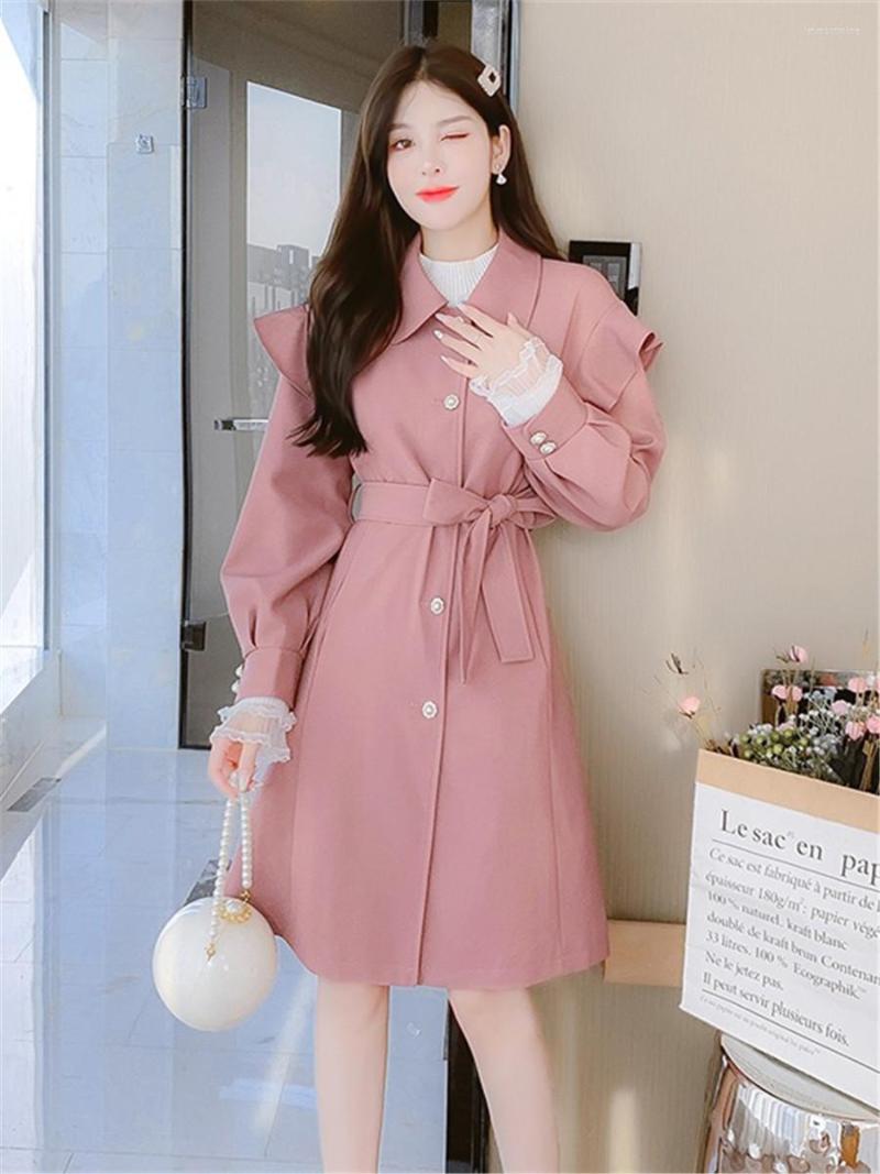 Women' Trench Coats Women Coat Fashion Windproof Double Breasted Belt Windbreaker Winter Lady 2022 Ruffle Korean Outwear, Photo color
Women' Trench Coats Women Coat Fashion Windproof Double Breasted Belt Windbreaker Winter Lady 2022 Ruffle Korean Outwear, Photo color