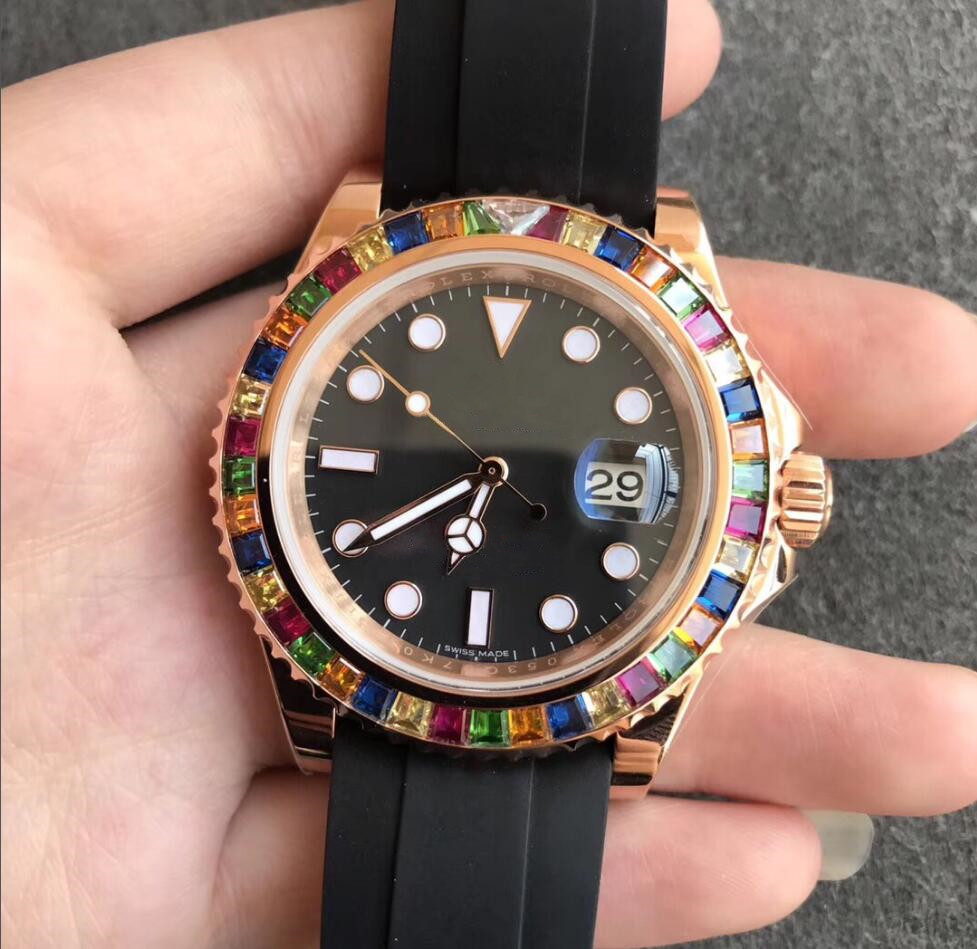 ZP Factory Men's Watch 116695SATS 40MM Automatic Mechanical Watches Rainbow Diamond Sapphire Mirror 14K Rose Gold Black Rubber Band Box Certificate, Tool
ZP Factory Men's Watch 116695SATS 40MM Automatic Mechanical Watches Rainbow Diamond Sapphire Mirror 14K Rose Gold Black Rubber Band Box Certificate, Tool