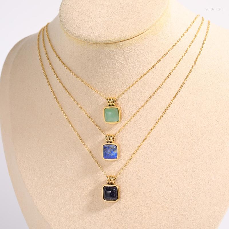 Pendant Necklaces 2022 Stainless Steel Natural Stone Lapis Square Necklace For Women Gold Plated Waterproof Collar Fashion Jewelry Gift
Pendant Necklaces 2022 Stainless Steel Natural Stone Lapis Square Necklace For Women Gold Plated Waterproof Collar Fashion Jewelry Gift